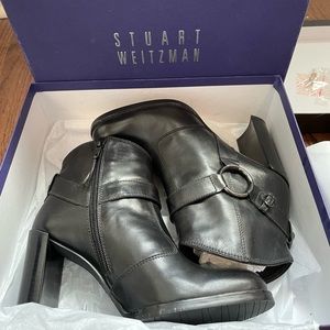 Stuart Weitzman Toughy 185 Black Calf 3” Heeled Booties